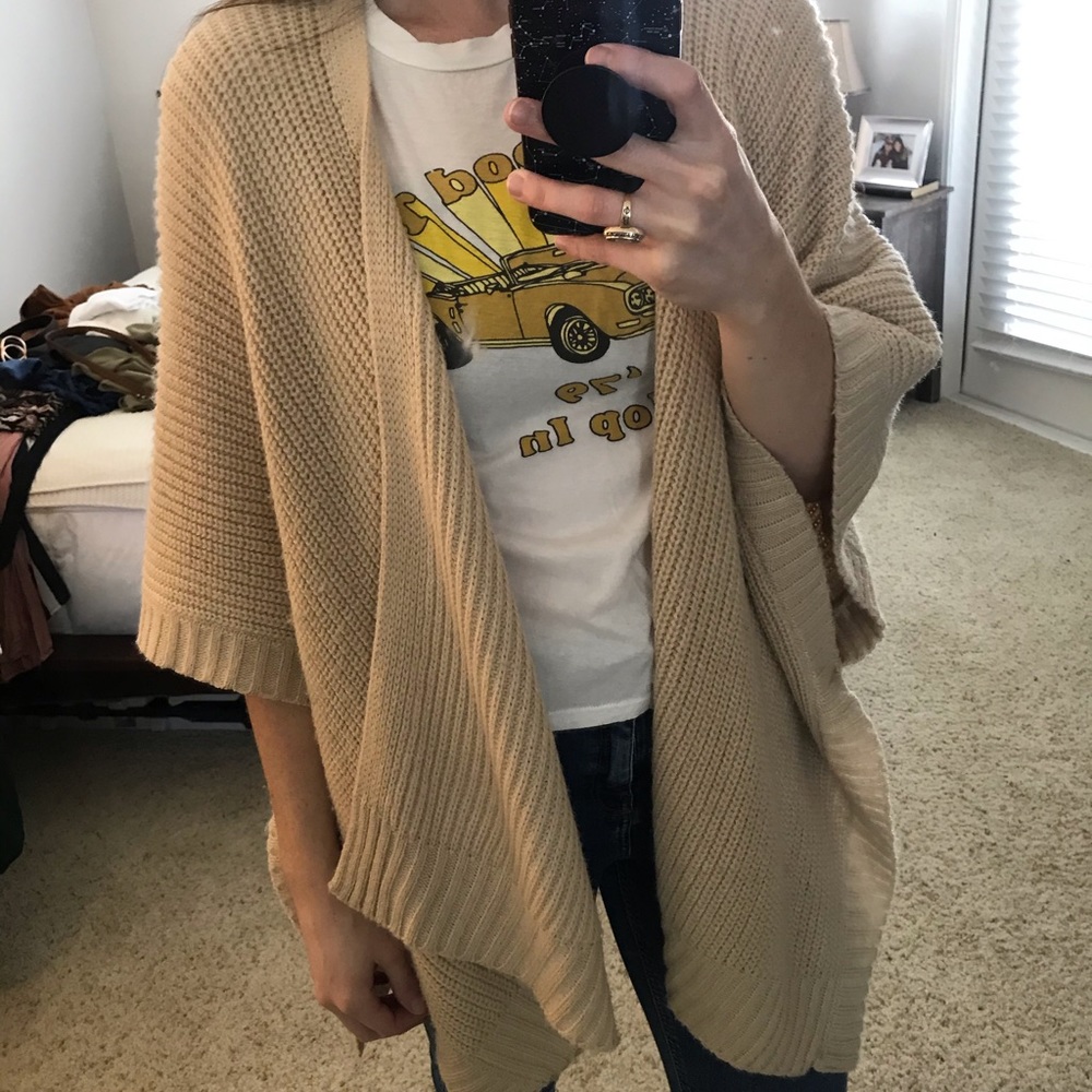 Tan drape sweater